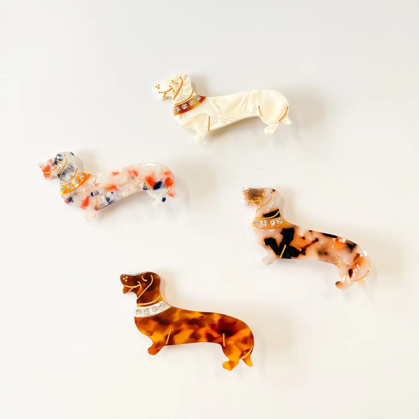 Multi Color Dachshund Hair Clip