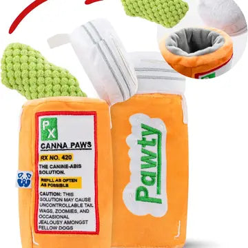 PAWTY 420 Series: CANISTER Plush Dog Toy