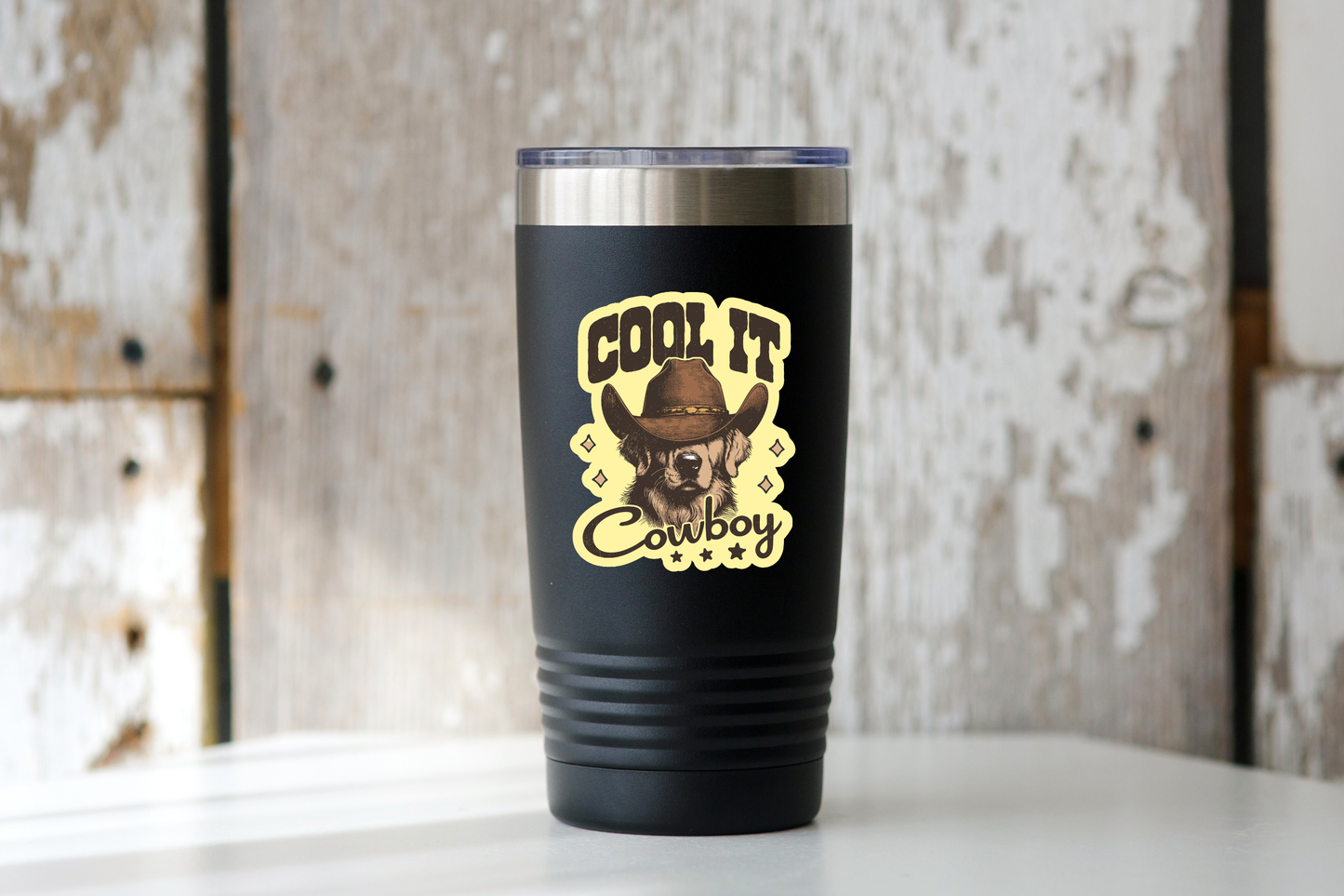 Cool it Cowboy Sticker - golden retriever, dog, lab, pet