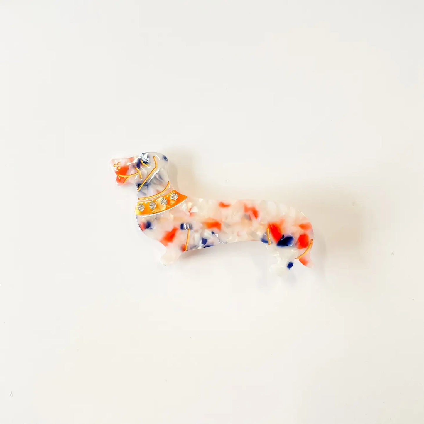 Multi Color Dachshund Hair Clip