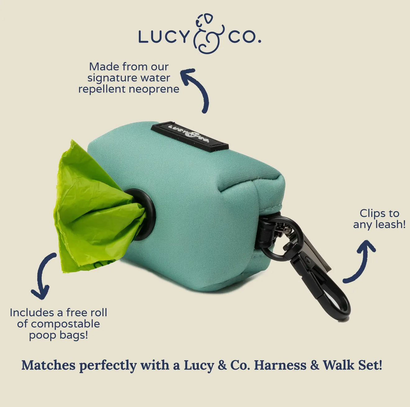 Spring Green Poop Bag Holder