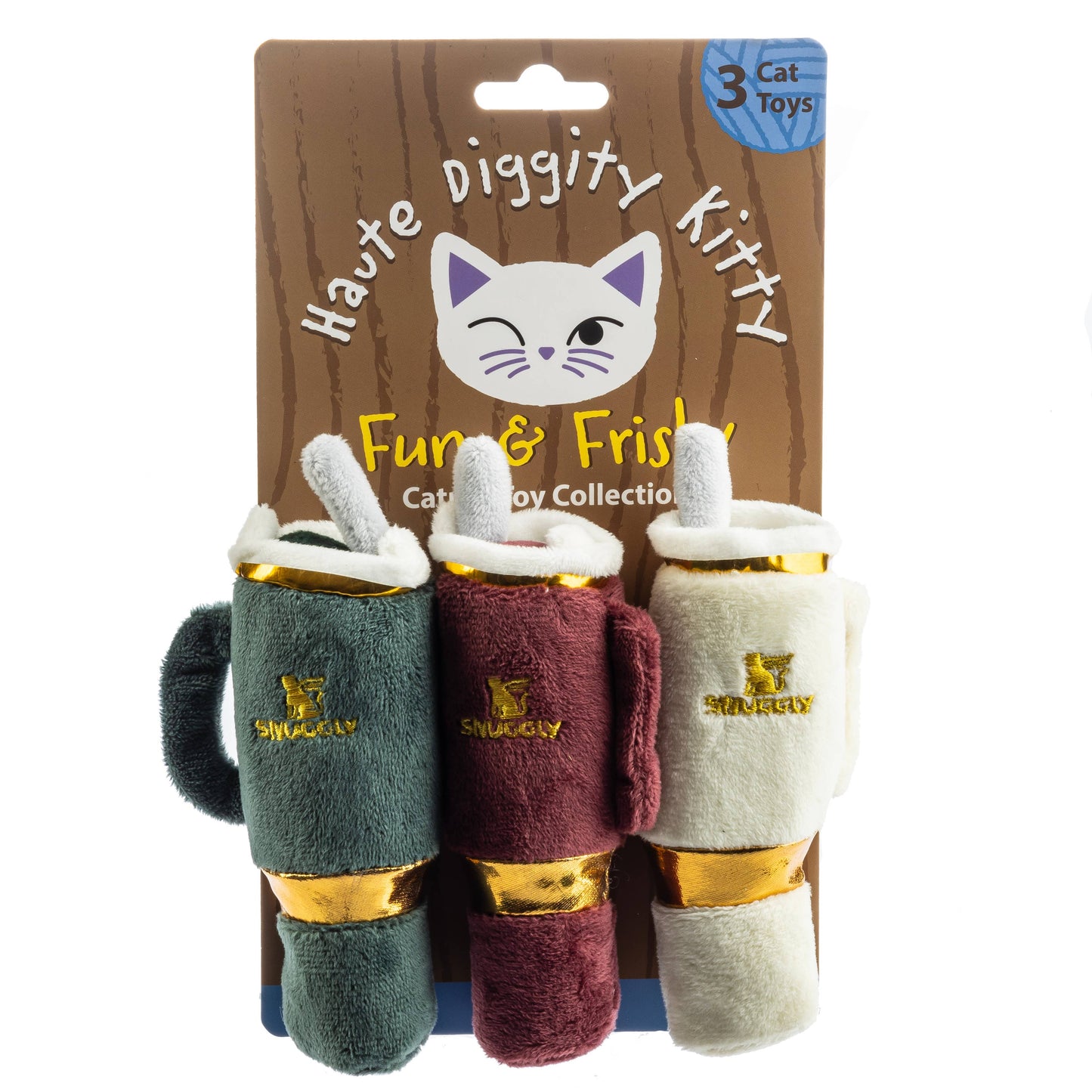 Holiday Snuggly Cup Organic Catnip Toys (Red, Ivory, & Gre