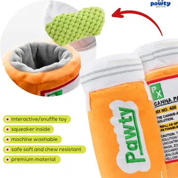 PAWTY 420 Series: CANISTER Plush Dog Toy