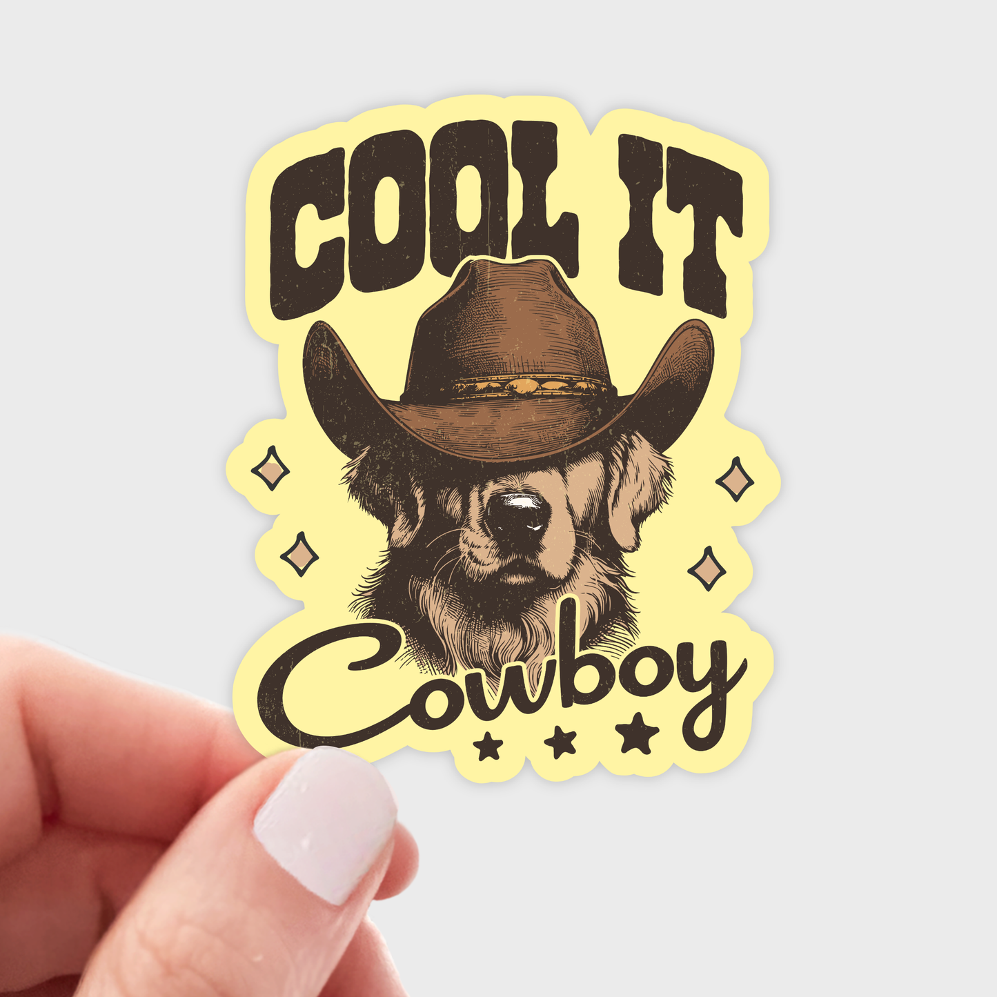 Cool it Cowboy Sticker - golden retriever, dog, lab, pet