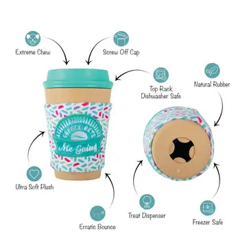 Coffee Gets Me Going Rubber/Plush Dog Toy