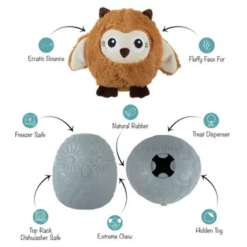 Don't Ruffle My Feathers Rubber/Plush Dog Toy