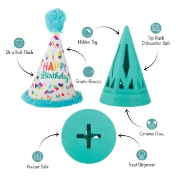 Happy Barkday Rubber/Plush Dog Toy