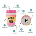No Talkie Before Coffee Rubber/Plush Dog Toy