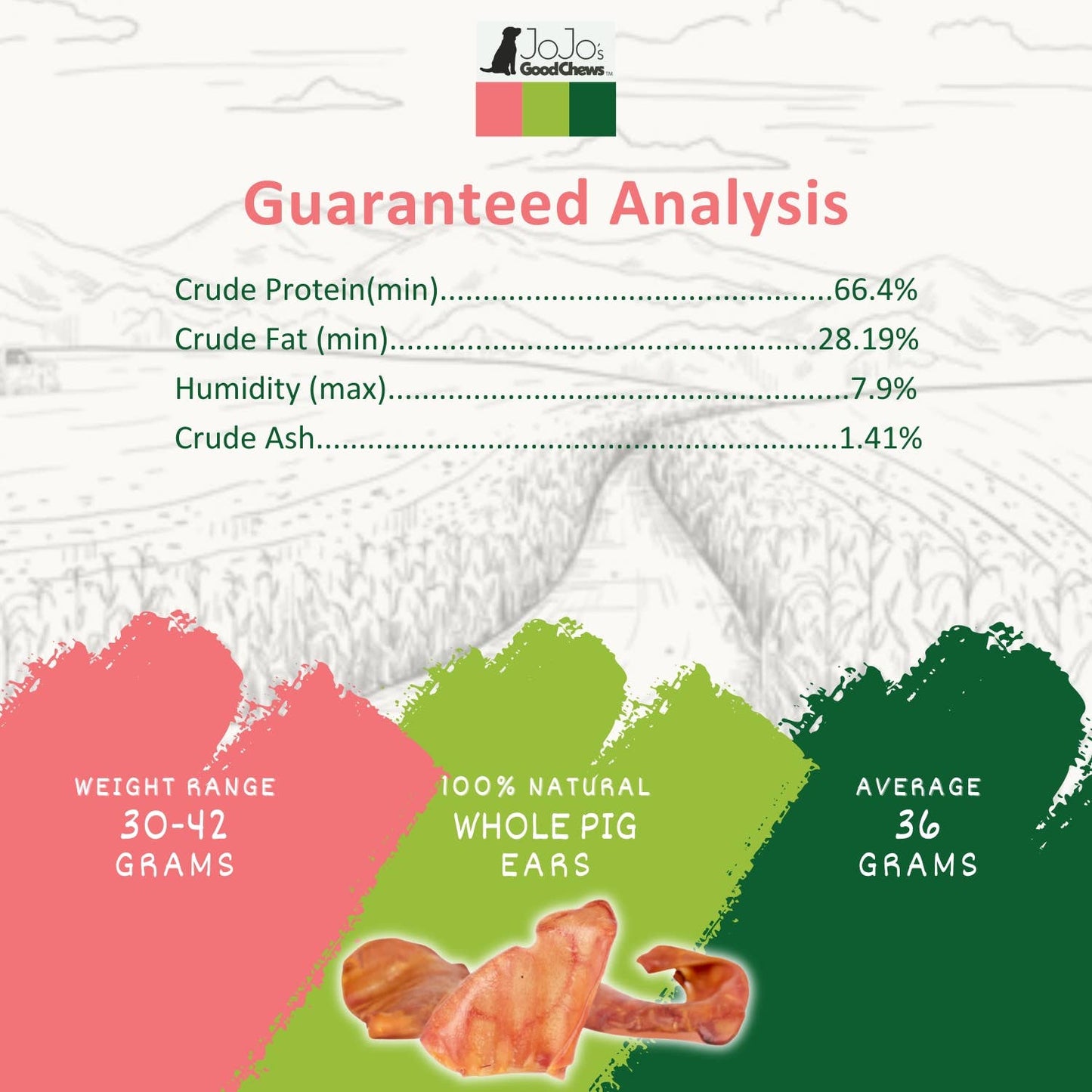 Whole Pig Ears for Dogs - All Natural Dog Treats (25/case)