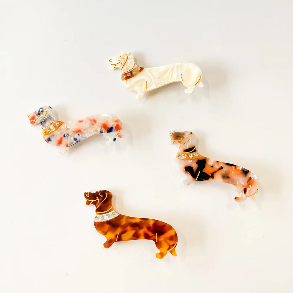 Multi Color Dachshund Hair Clip