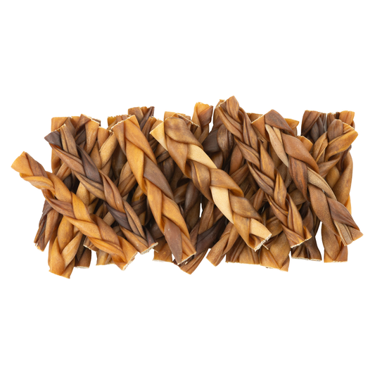 Braided Collagen Stick Dog Chews – 6” Thick (25/Bag)
