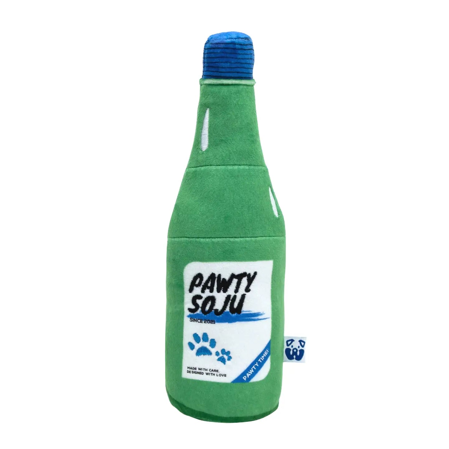 Korean Soju Bottle Parody Plush Dog Toy