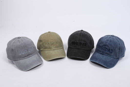 LCAP413 - Dog Dad Tonal Embroidered On Vintage Wash Cap