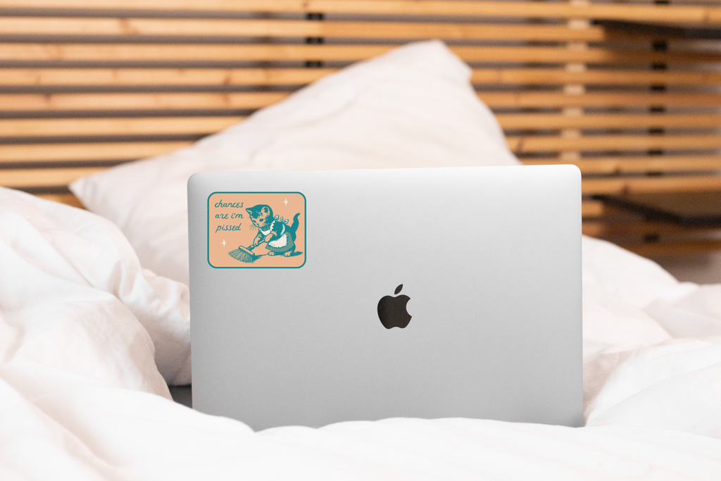 Chances are I'm Pissed Sticker - kitten, domestic, cats