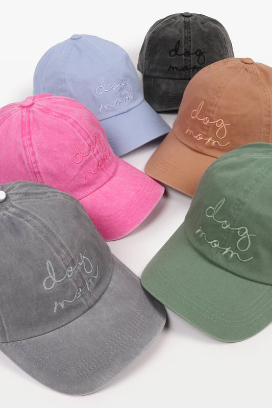 DOG MOM Embroidery Cotton Baseball Cap