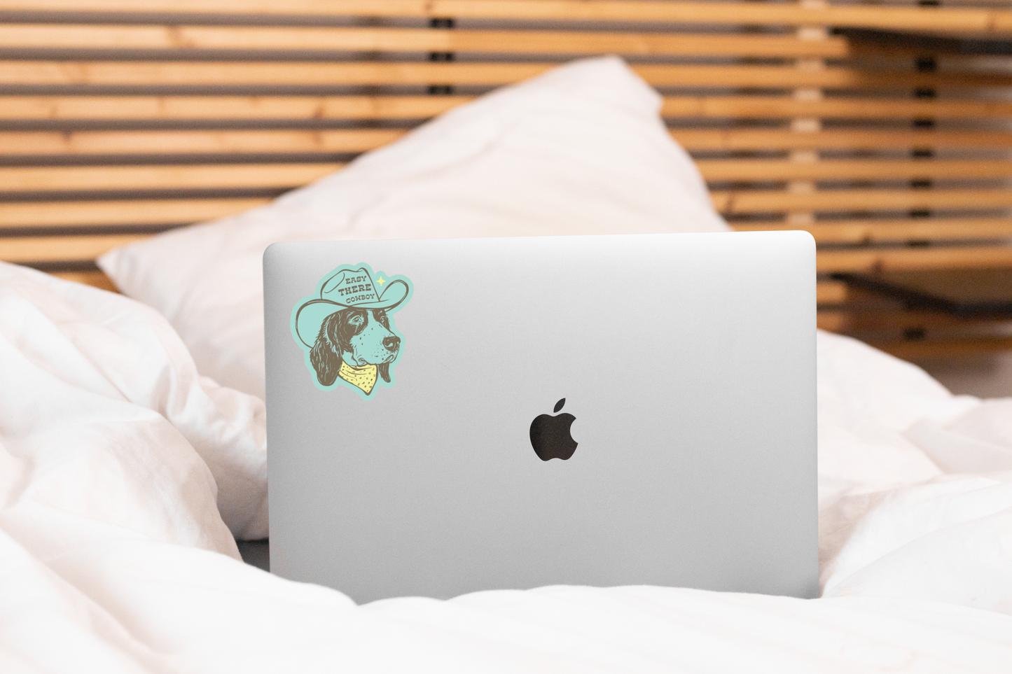 Easy There Cowboy Sticker - dog, pet store, western, yeehaw